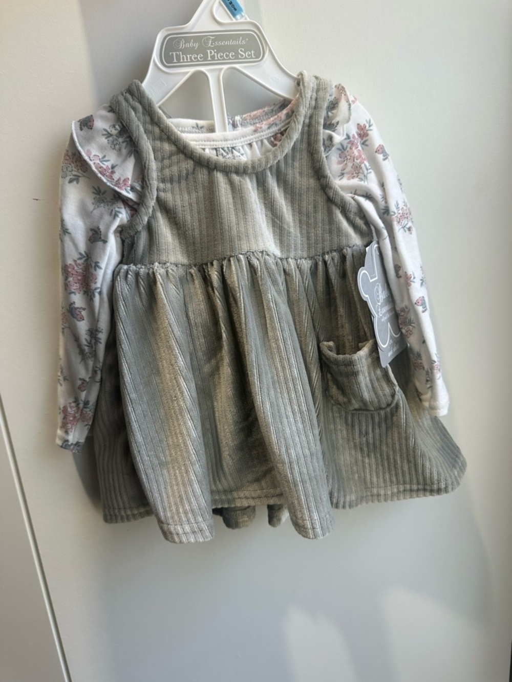 Baby Essentials Corduroy Dress with Floral Long-Sleeve Top - Picture 8 of 9